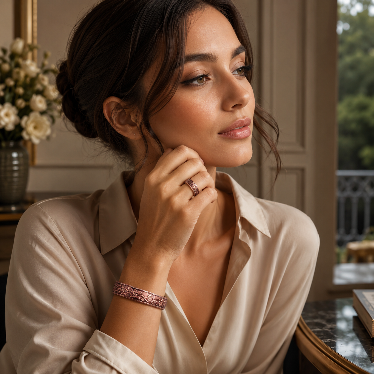Bijou en Cuivre Magnétique Ajustable