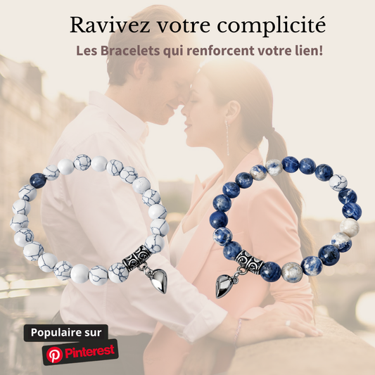 BRACELETS COUPLE EN PIERRES VÉRITABLES